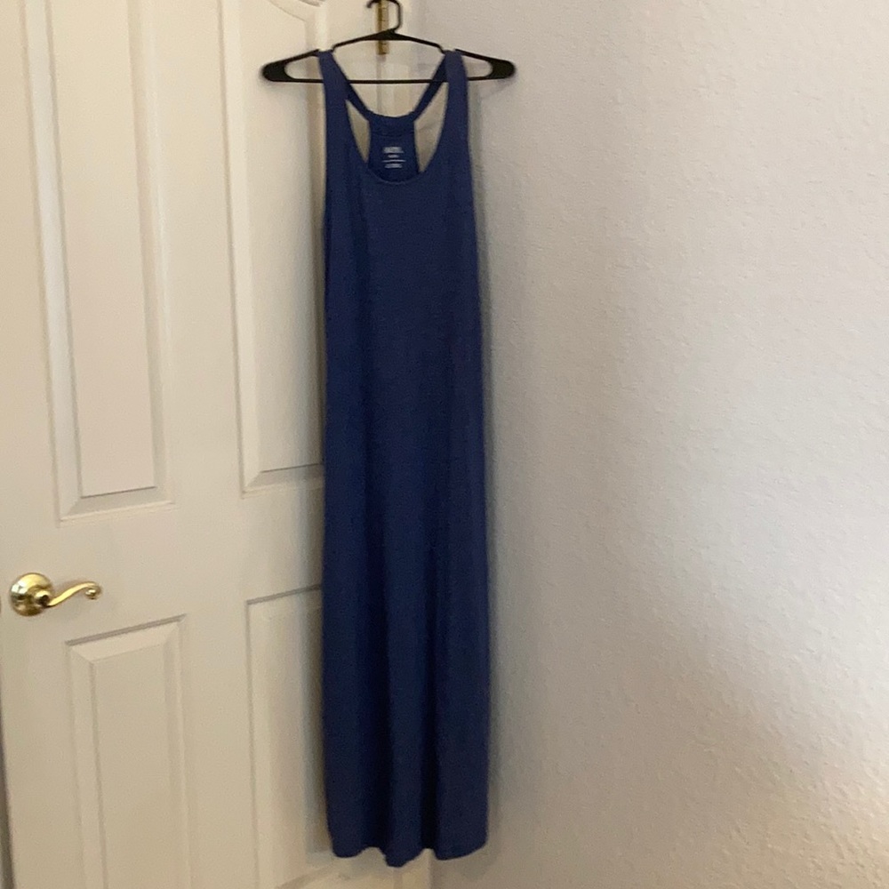 Casual blue dress with shelf bra.